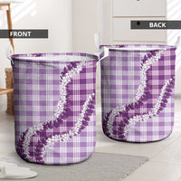 Violet Hawaii Palaka Laundry Basket Hawaiian Honohono Lei
