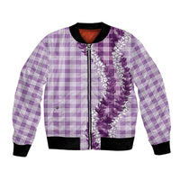 Violet Hawaii Palaka Bomber Jacket Hawaiian Honohono Lei