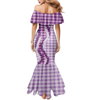 Violet Hawaii Palaka Family Matching Mermaid Dress and Hawaiian Shirt Hawaiian Honohono Lei