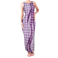 Violet Hawaii Palaka Family Matching Tank Maxi Dress and Hawaiian Shirt Hawaiian Honohono Lei