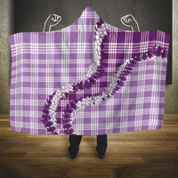 Violet Hawaii Palaka Hooded Blanket Hawaiian Honohono Lei LT05 - Polynesian Pride