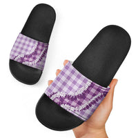 Violet Hawaii Palaka Slide Sandals Hawaiian Honohono Lei LT05 - Polynesian Pride