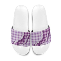 Violet Hawaii Palaka Slide Sandals Hawaiian Honohono Lei LT05 Violet - Polynesian Pride