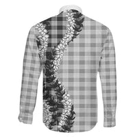 Gray Hawaii Palaka Family Matching Mermaid Dress and Hawaiian Shirt Hawaiian Honohono Lei