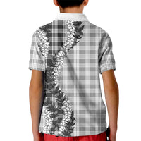 Gray Hawaii Palaka Kid Polo Shirt Hawaiian Honohono Lei