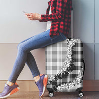 Gray Hawaii Palaka Luggage Cover Hawaiian Honohono Lei