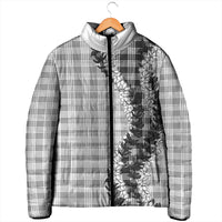 Gray Hawaii Palaka Padded Jacket Hawaiian Honohono Lei