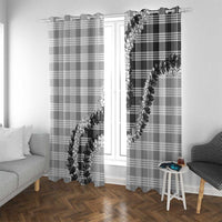Gray Hawaii Palaka Window Curtain Hawaiian Honohono Lei