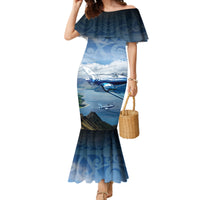 New Zealand Wanaka Air Show Family Matching Mermaid Dress and Hawaiian Shirt With Maori Pattern