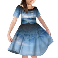 New Zealand Wanaka Air Show Family Matching Off Shoulder Maxi Dress and Hawaiian Shirt With Maori Pattern