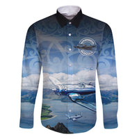 New Zealand Wanaka Air Show Family Matching Off Shoulder Maxi Dress and Hawaiian Shirt With Maori Pattern