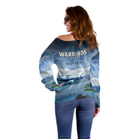New Zealand Wanaka Air Show Off Shoulder Sweater With Maori Pattern LT05 - Polynesian Pride