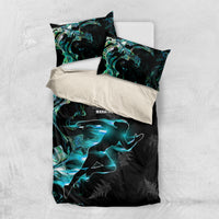 New Zealand Marathon Bedding Set Silver Fern Paua Shell Simple Style