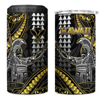 Hawaii King Kamehameha The Great 4 in 1 Can Cooler Tumbler Gold Tribal Tattoo