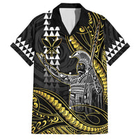 Hawaii King Kamehameha The Great Family Matching Puletasi and Hawaiian Shirt Gold Tribal Tattoo