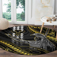 Hawaii King Kamehameha The Great Round Carpet Gold Tribal Tattoo
