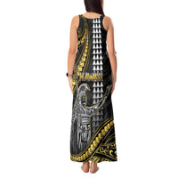 Hawaii King Kamehameha The Great Tank Maxi Dress Gold Tribal Tattoo