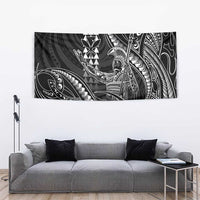 Hawaii King Kamehameha The Great Tapestry Black Tribal Tattoo