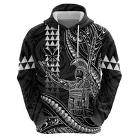 Hawaii King Kamehameha The Great Zip Hoodie Black Tribal Tattoo