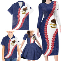 American Samoa Eagle Family Matching Long Sleeve Bodycon Dress and Hawaiian Shirt Polynesian Tribal Pattern Curve Style