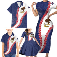American Samoa Eagle Family Matching Short Sleeve Bodycon Dress and Hawaiian Shirt Polynesian Tribal Pattern Curve Style