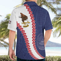 American Samoa Eagle Hawaiian Shirt Polynesian Tribal Pattern Curve Style