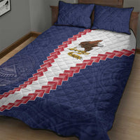American Samoa Eagle Quilt Bed Set Polynesian Tribal Pattern Curve Style