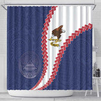 American Samoa Eagle Shower Curtain Polynesian Tribal Pattern Curve Style
