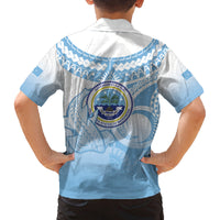 Micronesia Constitution Day Family Matching Tank Maxi Dress and Hawaiian Shirt Polynesian Tribal Tattoo Simple Style