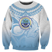 Micronesia Constitution Day Sweatshirt Polynesian Tribal Tattoo Simple Style LT05 Unisex Blue - Polynesian Pride