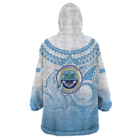 Micronesia Constitution Day Wearable Blanket Hoodie Polynesian Tribal Tattoo Simple Style
