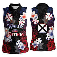 Wallis and Futuna Uvea Women Sleeveless Polo Shirt Victory Day With Frangipani