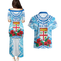 Personalised Fiji Ratu Sir Lala Sukuna Day Couples Matching Puletasi and Hawaiian Shirt Hibiscus Tapa Pattern LT05 - Polynesian Pride