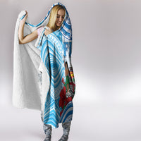 Fiji Ratu Sir Lala Sukuna Day Hooded Blanket Hibiscus Tapa Pattern