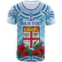 Personalised Fiji Ratu Sir Lala Sukuna Day T Shirt Hibiscus Tapa Pattern