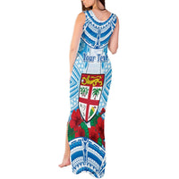 Personalised Fiji Ratu Sir Lala Sukuna Day Tank Maxi Dress Hibiscus Tapa Pattern LT05 - Polynesian Pride