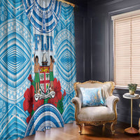 Fiji Ratu Sir Lala Sukuna Day Window Curtain Hibiscus Tapa Pattern
