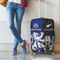 New Zealand And Scotland Rugby Luggage Cover Maori Tiki With Thistle Together