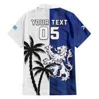 Fiji And Scotland Rugby Custom Family Matching Off Shoulder Short Dress and Hawaiian Shirt Fijian Palm Tree With Thistle Together