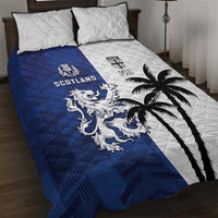 Fiji And Scotland Rugby Quilt Bed Set Fijian Palm Tree With Thistle Together