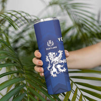 Fiji And Scotland Rugby Custom Skinny Tumbler Fijian Palm Tree With Thistle Together