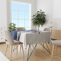 Fiji And Scotland Rugby Tablecloth Fijian Palm Tree With Thistle Together