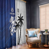Fiji And Scotland Rugby Window Curtain Fijian Palm Tree With Thistle Together