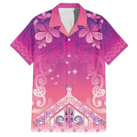 New Zealand Matariki Family Matching Off Shoulder Short Dress and Hawaiian Shirt Maori Marae Purple Galaxy