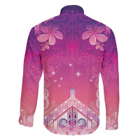 New Zealand Matariki Family Matching Off Shoulder Short Dress and Hawaiian Shirt Maori Marae Purple Galaxy