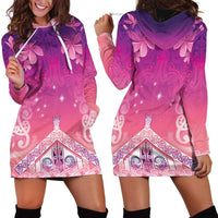 New Zealand Matariki Hoodie Dress Maori Marae Purple Galaxy