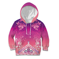 New Zealand Matariki Kid Hoodie Maori Marae Purple Galaxy