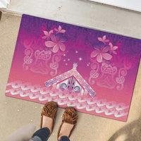 New Zealand Matariki Rubber Doormat Maori Marae Purple Galaxy