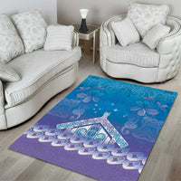 New Zealand Matariki Area Rug Maori Marae Cyan Galaxy
