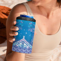 New Zealand Matariki 4 in 1 Can Cooler Tumbler Maori Marae Cyan Galaxy